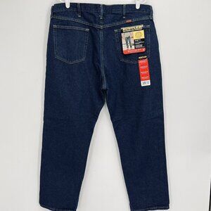 NEW Rustler Men’s‎ Heavyweight Denim Jeans 40X30 Regular Fit Straight Leg Navy